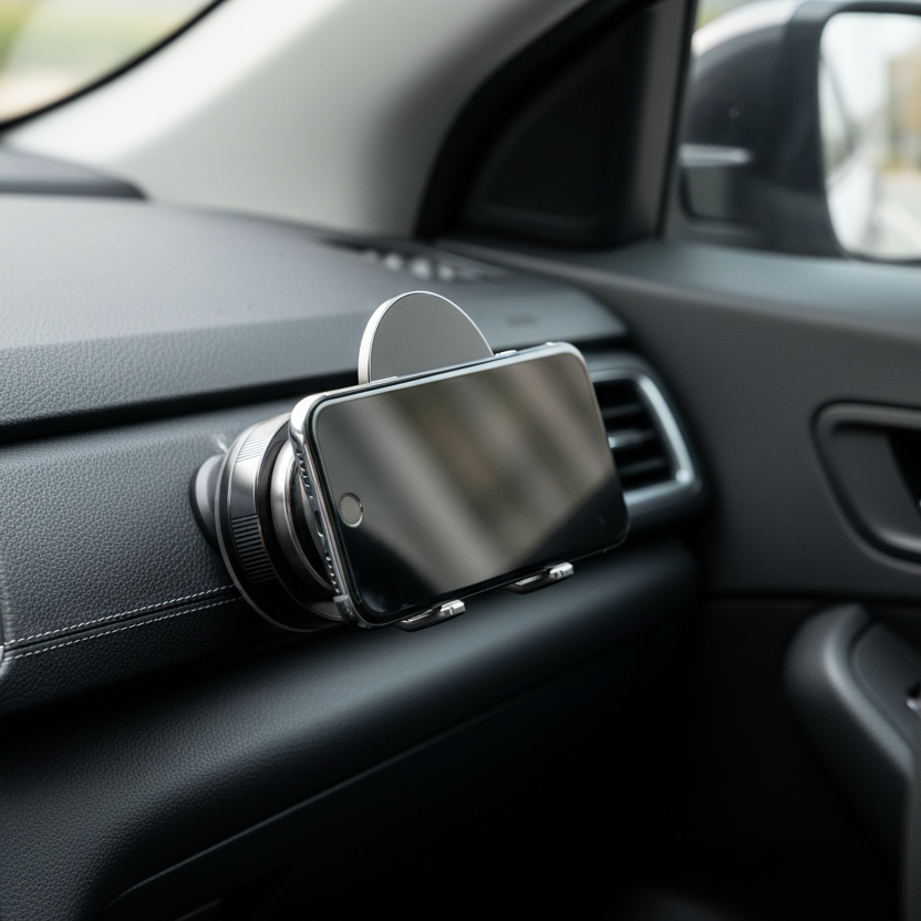 SpinMount 360 Mounted on Car Dashboard Vent Holding Smartphone | Rezar