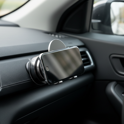 SpinMount 360 Mounted on Car Dashboard Vent Holding Smartphone | Rezar
